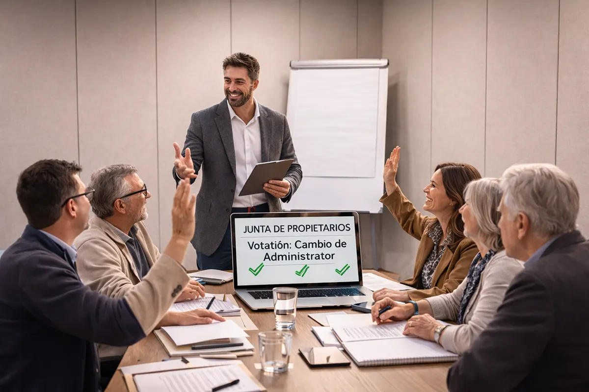 Cambio de administrador de fincas en Valladolid reunión de comunidad
