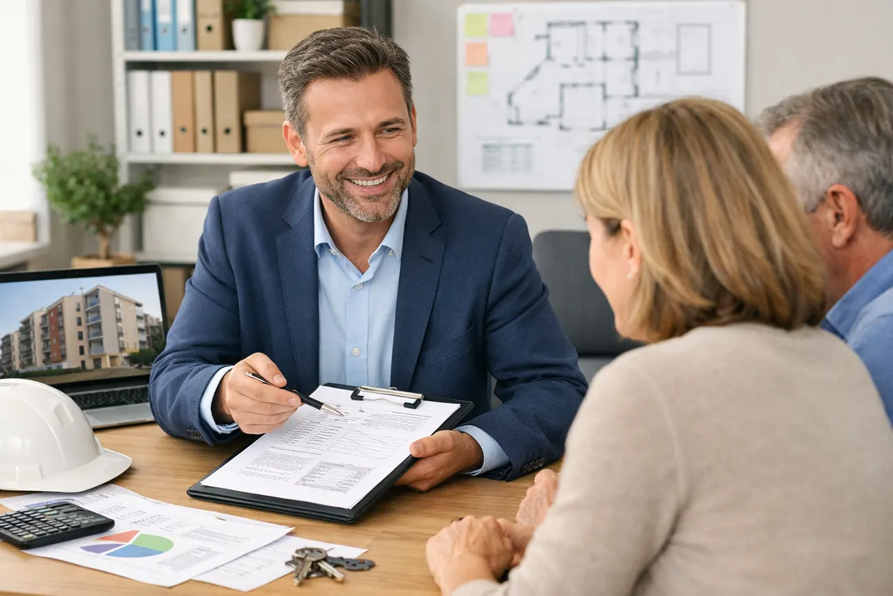 Administrador de fincas en Valladolid explicando la gestión de una comunidad de propietarios